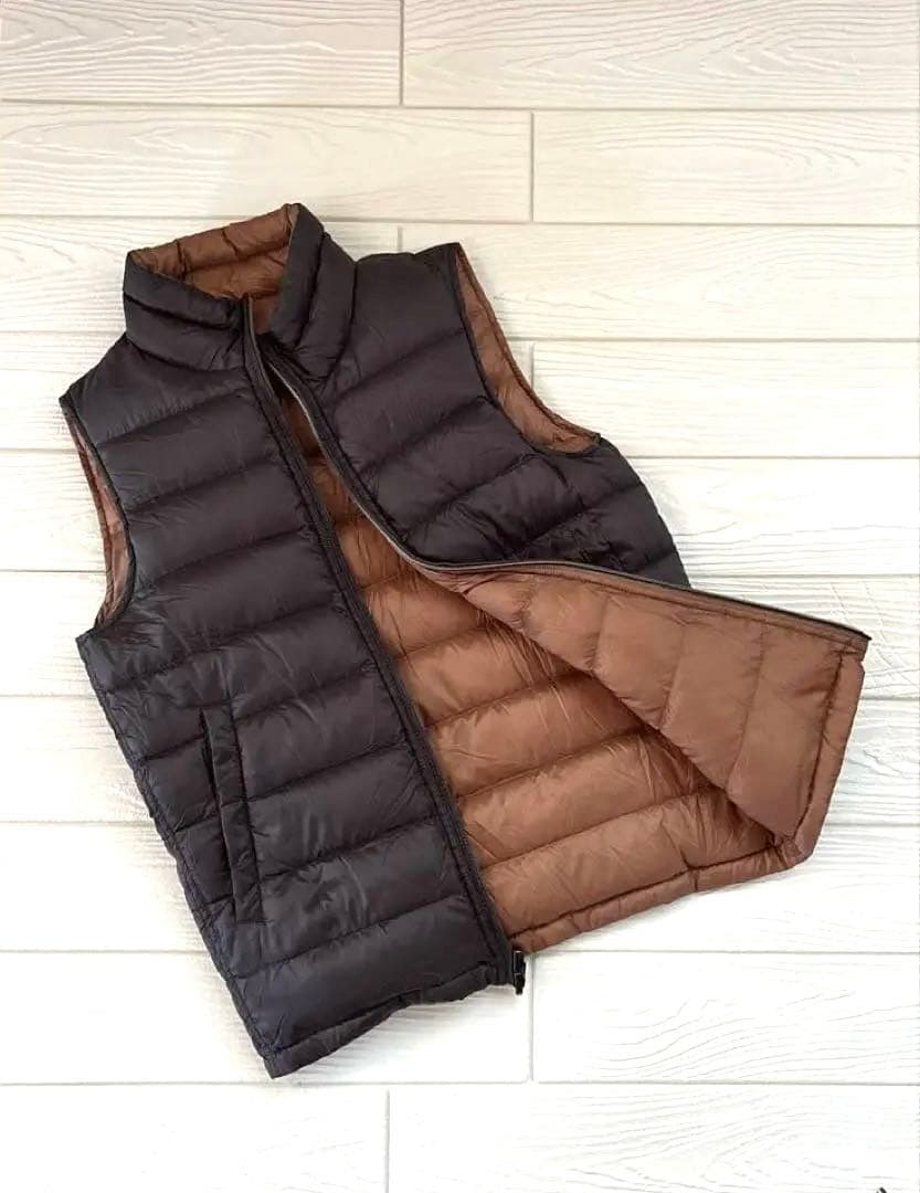 HERNOヘルノリバーシブルダウベストブラック×ライトベェージュイタリア42
