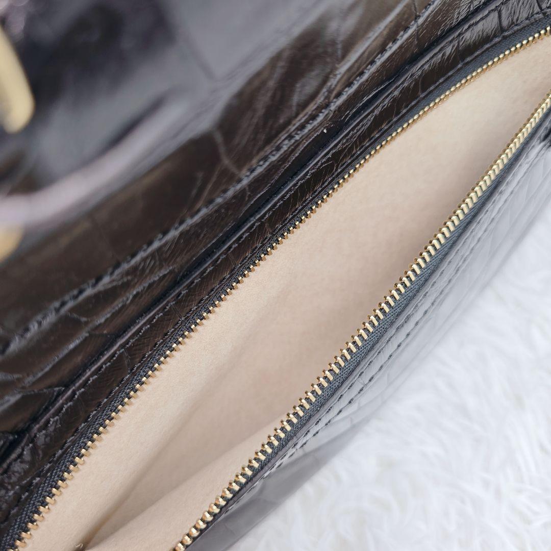 ✨未使用品✨J&M DAVIDSON 本革 クロコ 型押し ボストンバッグ 黒