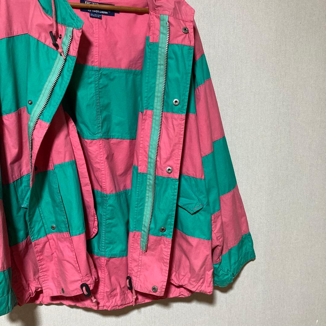 SK レア 90s ポロ ラルフローレン カラーブロック ヨットパーカー