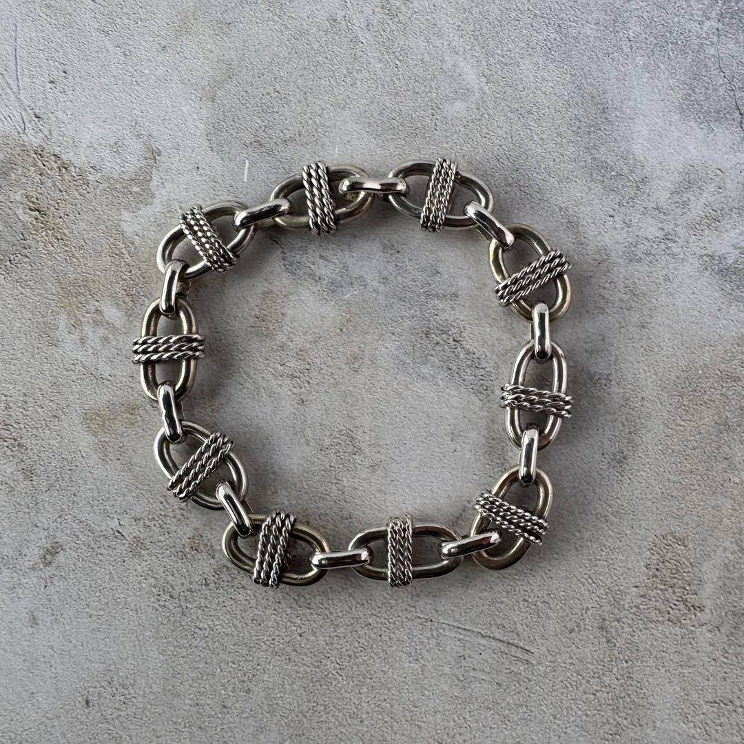 ヴィンテージ ロープリンクチェーンブレスレット シルバー925 メキシコ製