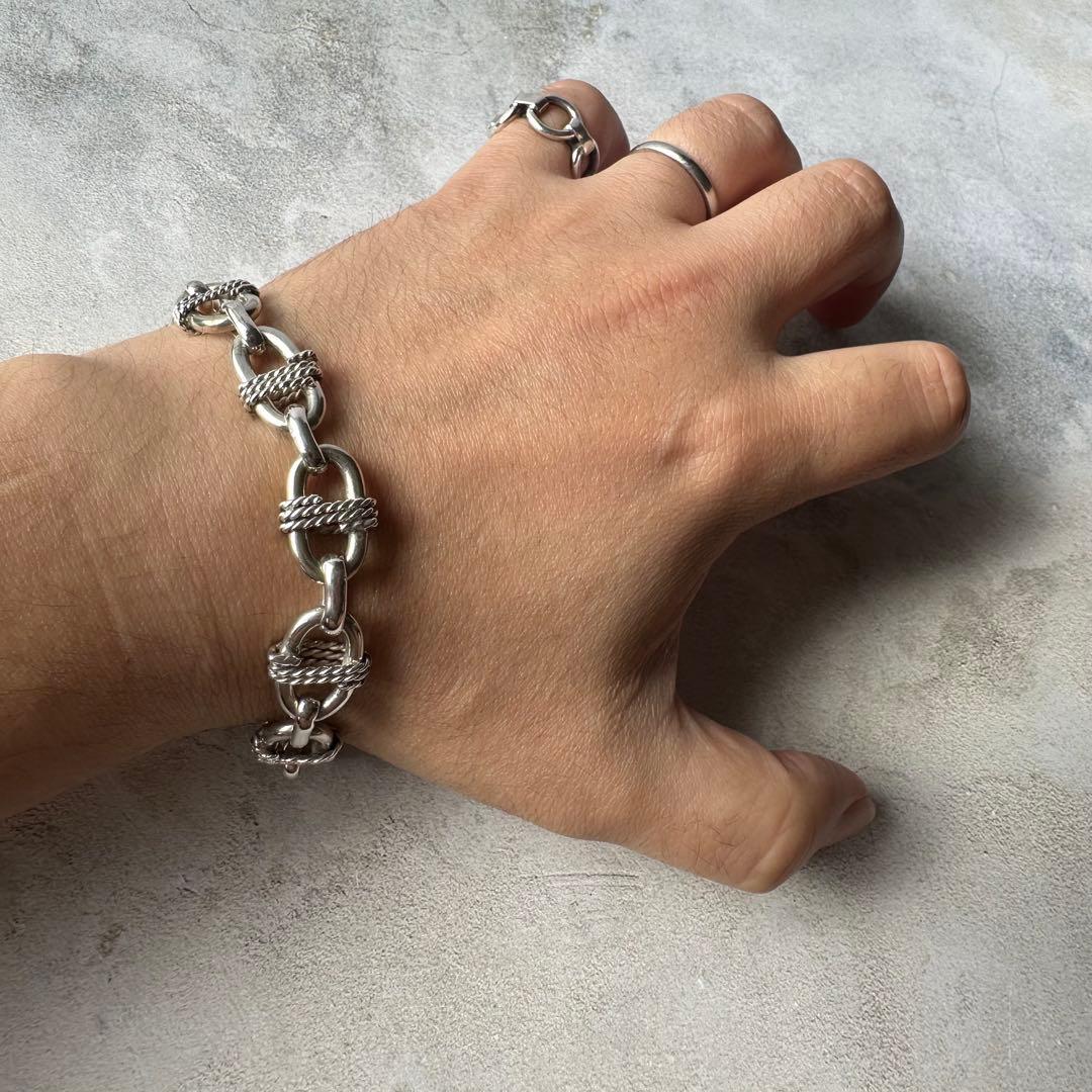 ヴィンテージ ロープリンクチェーンブレスレット シルバー925 メキシコ製