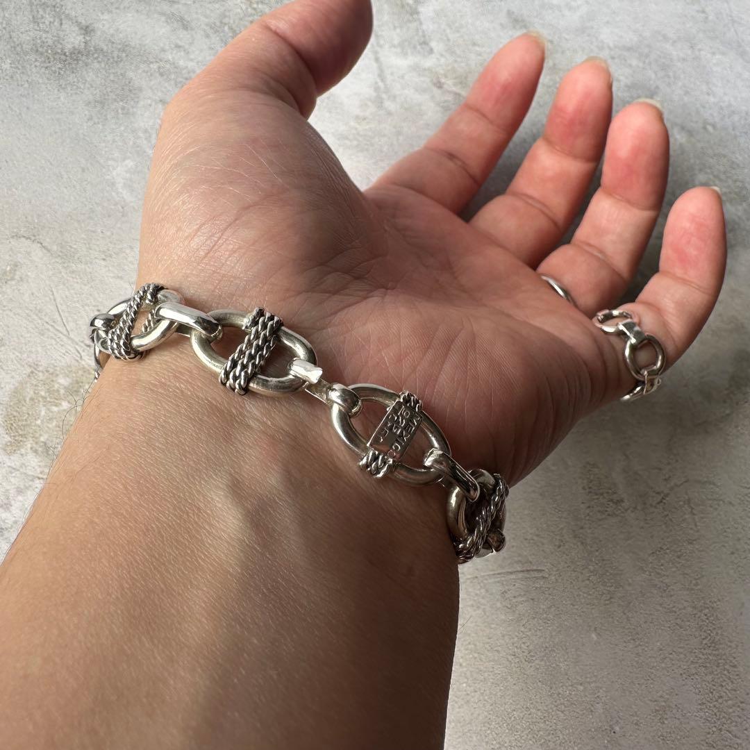 ヴィンテージ ロープリンクチェーンブレスレット シルバー925 メキシコ製