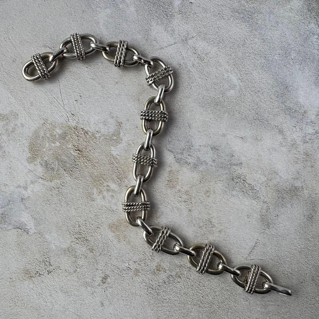 ヴィンテージ ロープリンクチェーンブレスレット シルバー925 メキシコ製