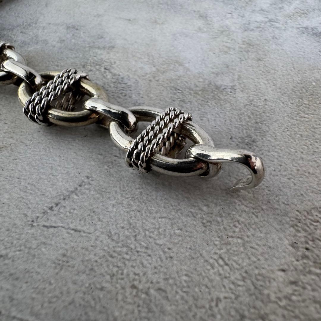 ヴィンテージ ロープリンクチェーンブレスレット シルバー925 メキシコ製