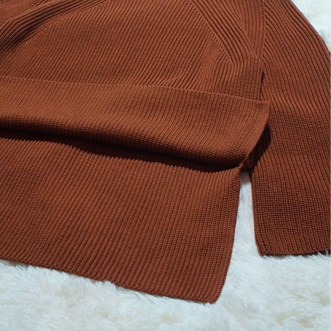 大きいサイズ《BATONER》ボトルネックニット(2)ラグラン ブラウン 極美品