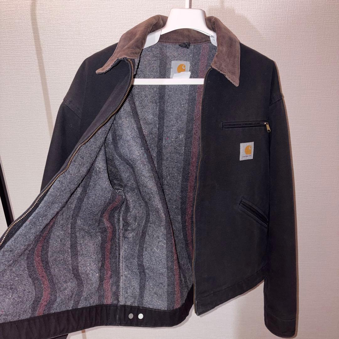 Carhartt デトロイトジャケット コーデュロイ襟 ブラック 美品
