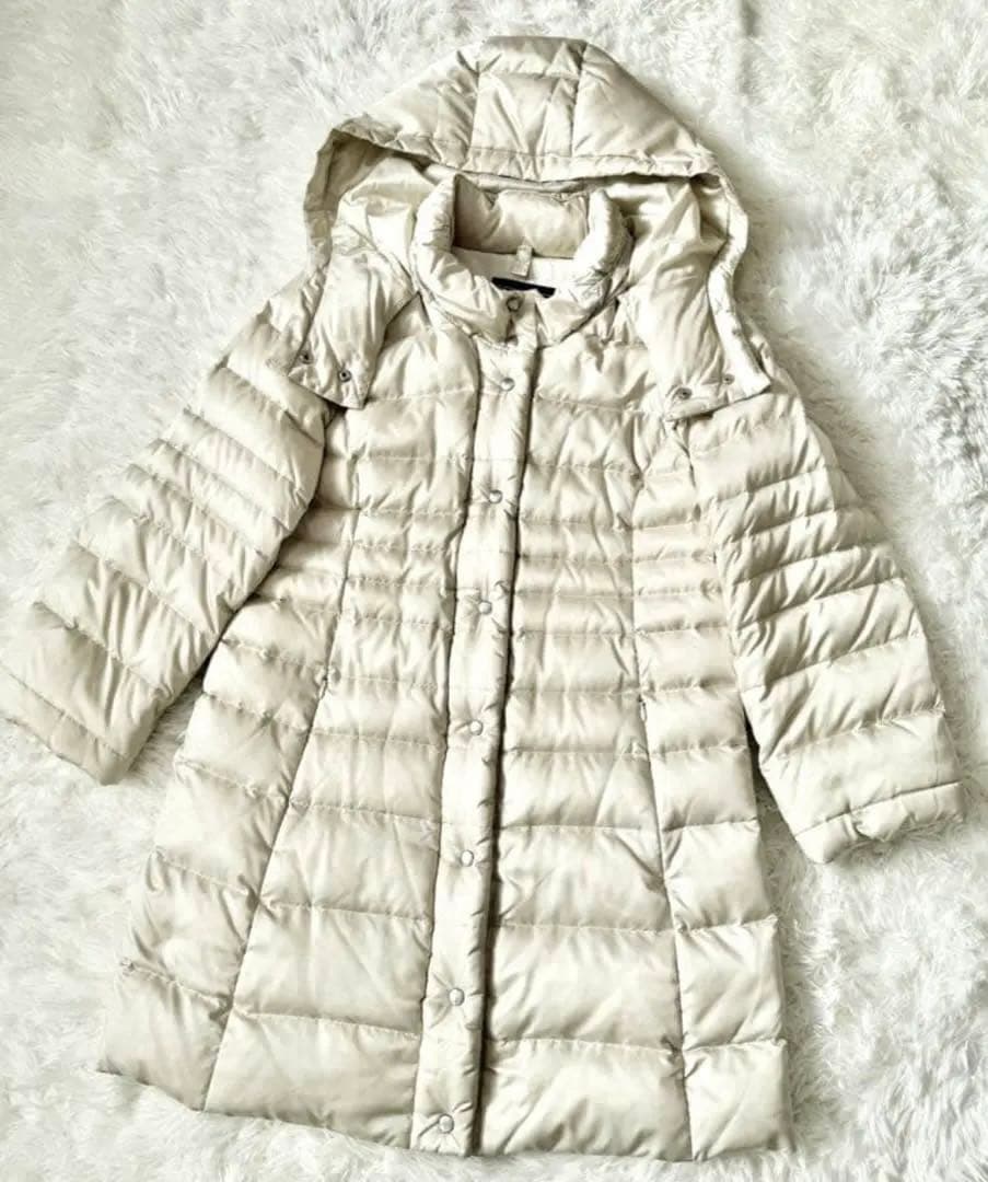 【レリアン】ダウンコート☆ダウン90%☆日本製生地☆オフホワイト ベージュ