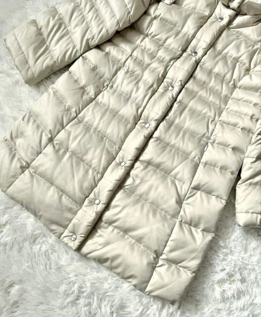 【レリアン】ダウンコート☆ダウン90%☆日本製生地☆オフホワイト ベージュ