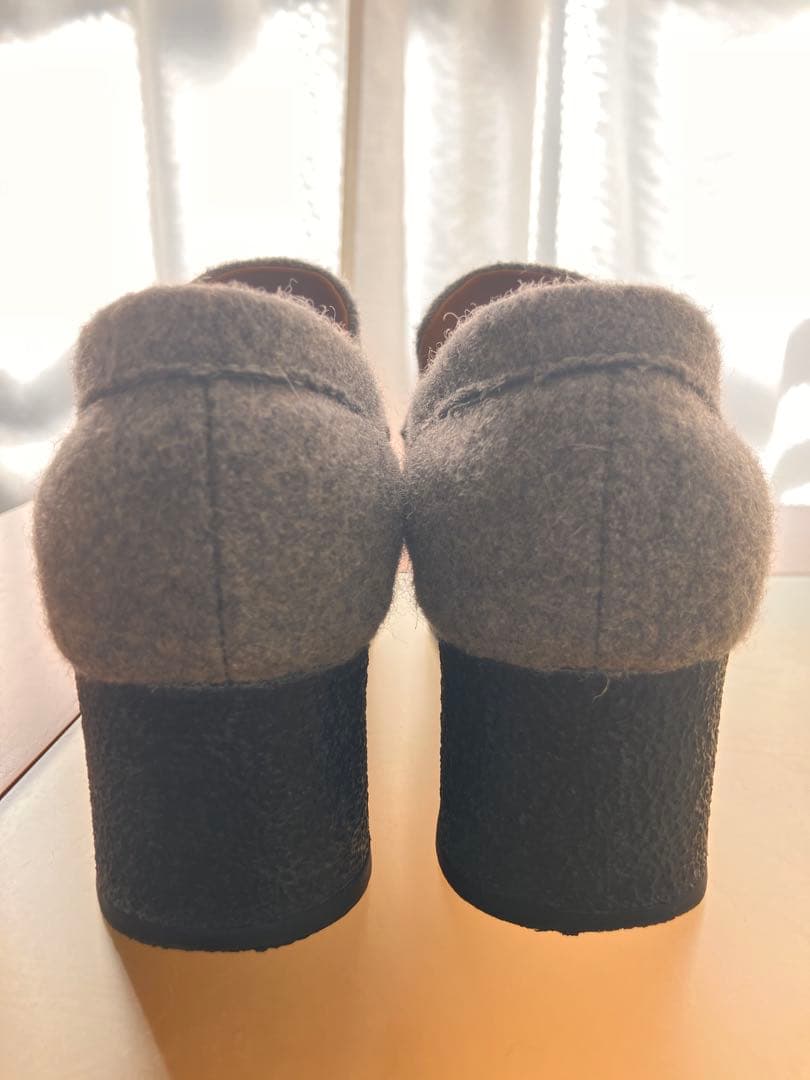 【レア美品】CÉLINE グレー 厚底ローファー