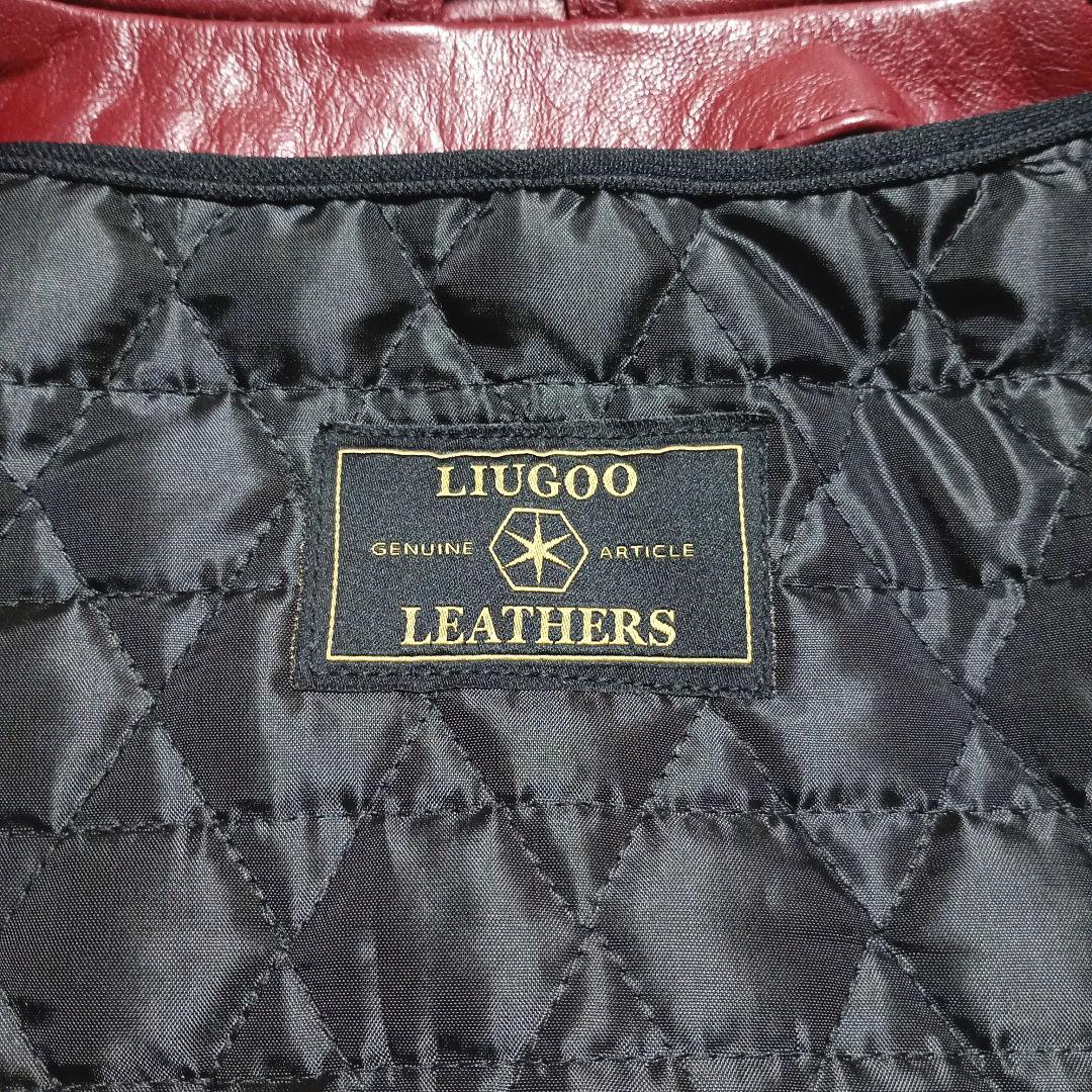 リューグーレザーズ　シングルライダースジャケット　ワインレッド　メンズM