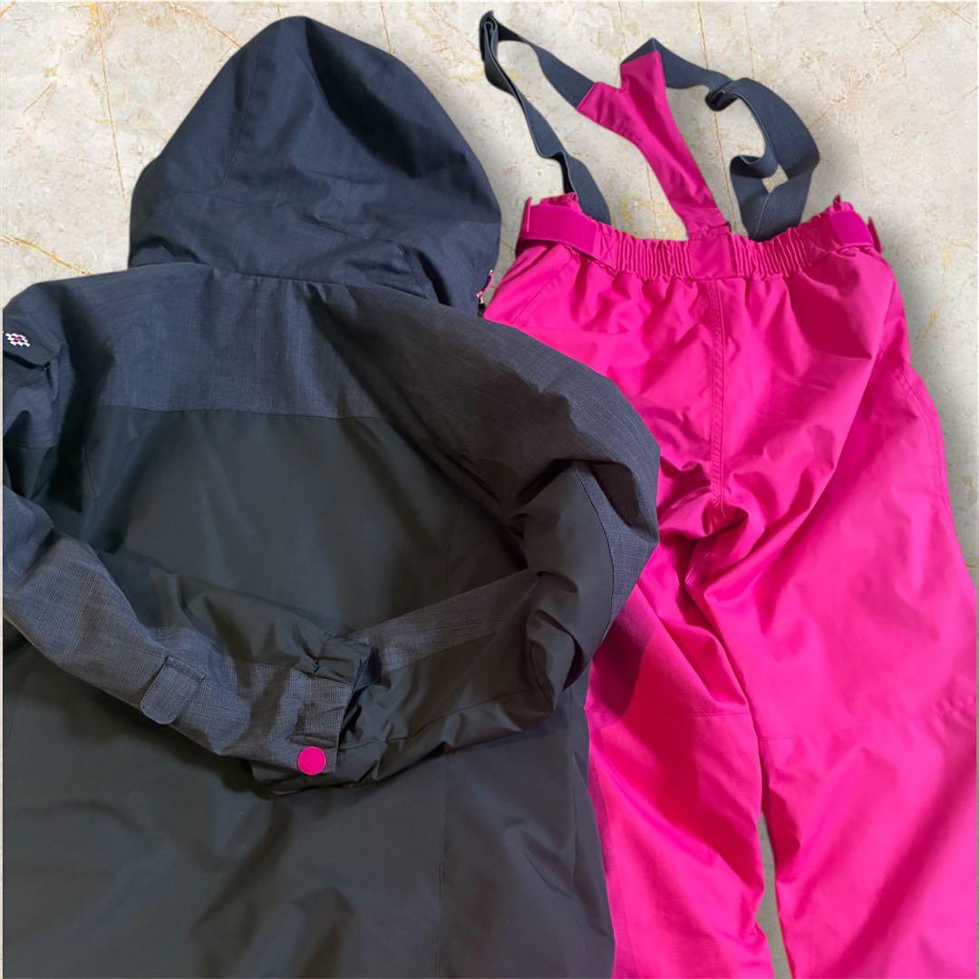 【美品】DESCENTE デサント スキーウェア 上下セット L 刺繍ロゴピンク