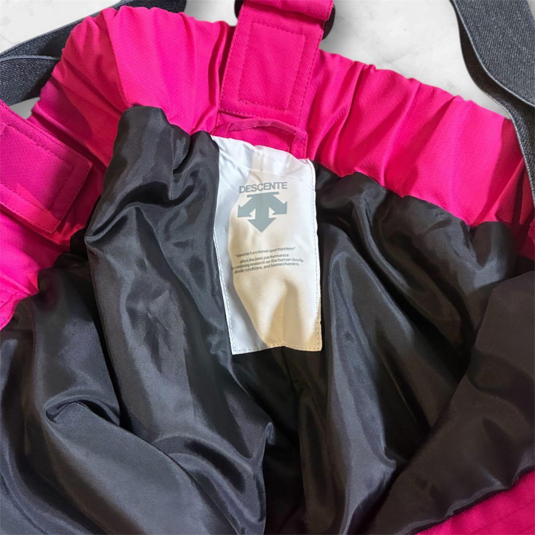 【美品】DESCENTE デサント スキーウェア 上下セット L 刺繍ロゴピンク