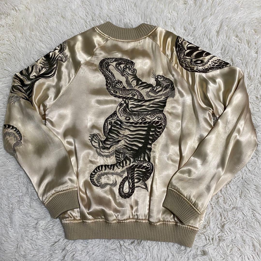 AVIREX スカジャン リバーシブル 鷹 虎 蛇 刺繍 XLサイズ