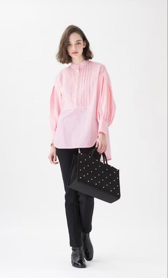 【未使用】TSURUbyMARIKO OIKAWAピンク ブラウス Tamara