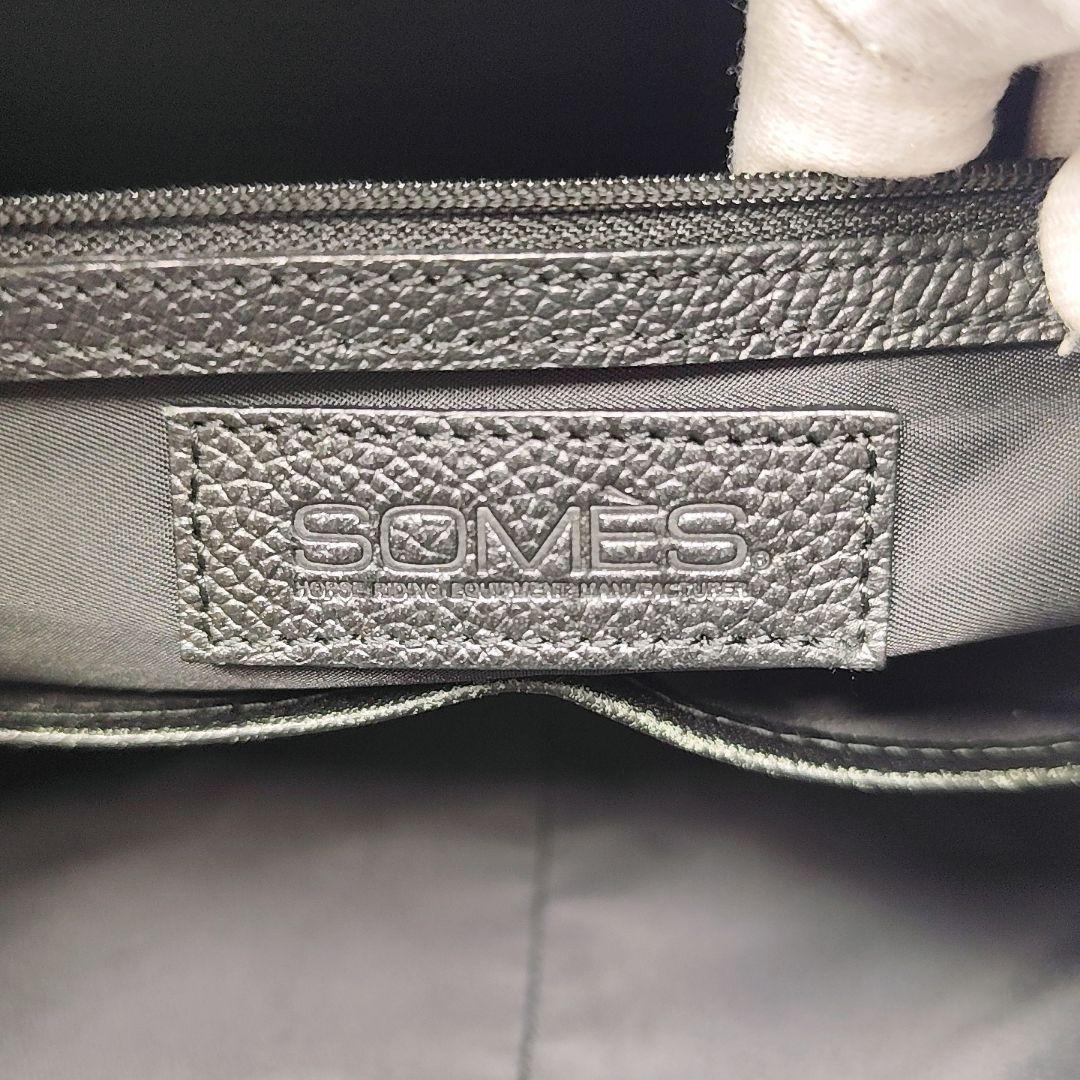美品 SOMES SADDLE ブリーフケース ブラック レザー グスト 通勤