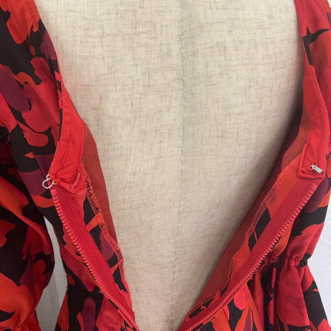 良品 フラメンコ衣装 ワンピース ティアード ロングドレス オーダーメイド 花柄