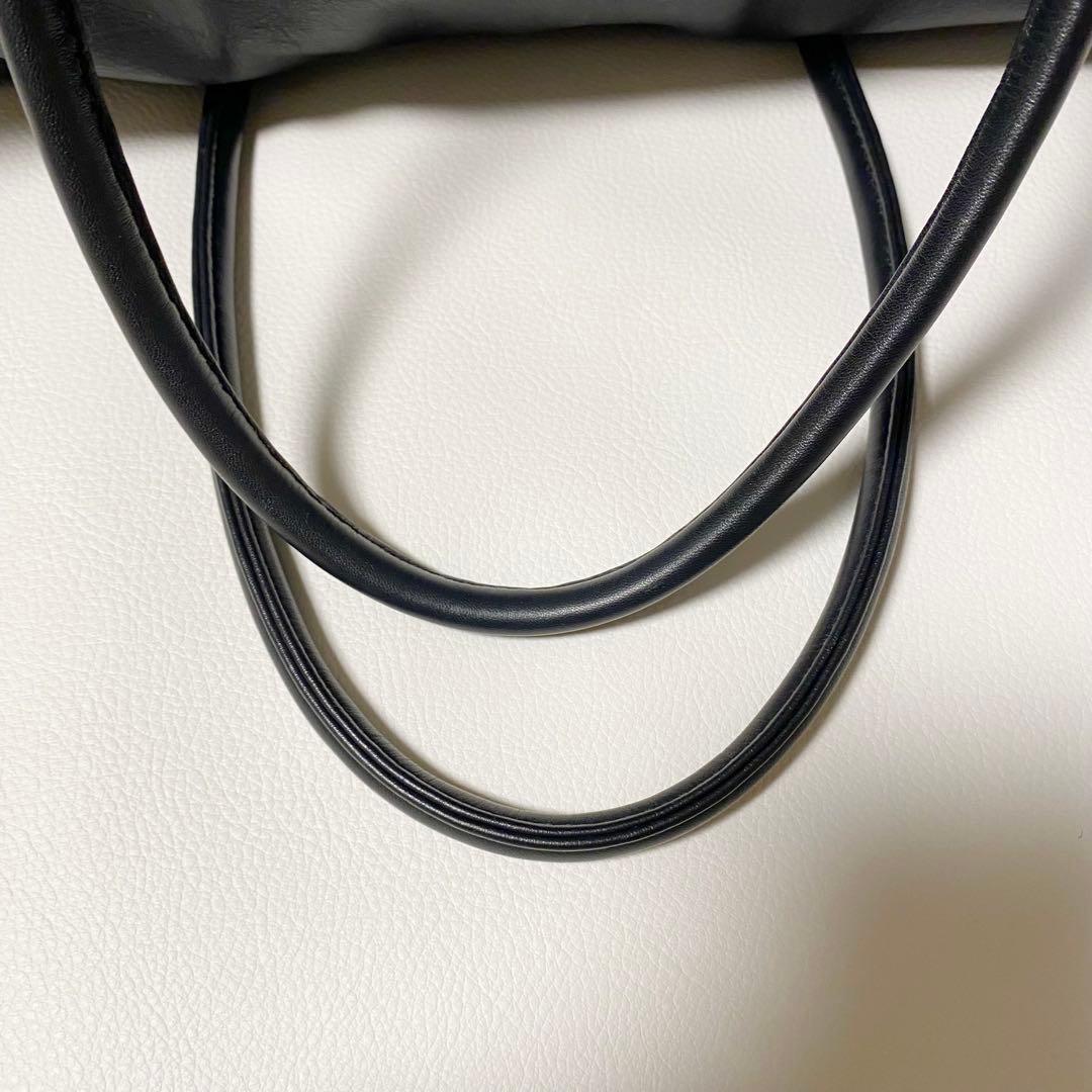 Hoaw フラップボストンバッグ　トートバッグ　レザー　大容量　黒　マグネット