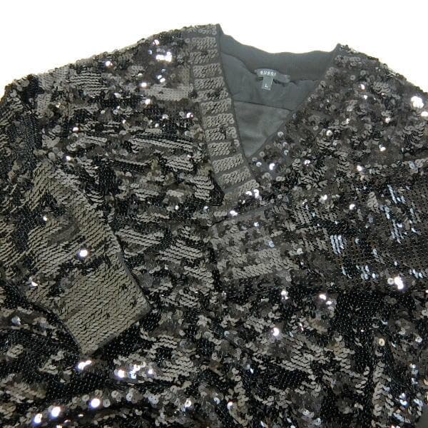 【極美品】グッチ コレクションライン 総スパンコール ニットワンピース L 黒