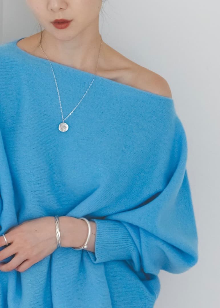 noble ファインウールドルマンプルオーバー サックスブルー