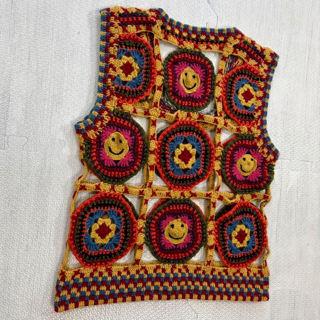 初期 HYSTERIC GLAMOUR クロシェ編み スマイル ニットベスト