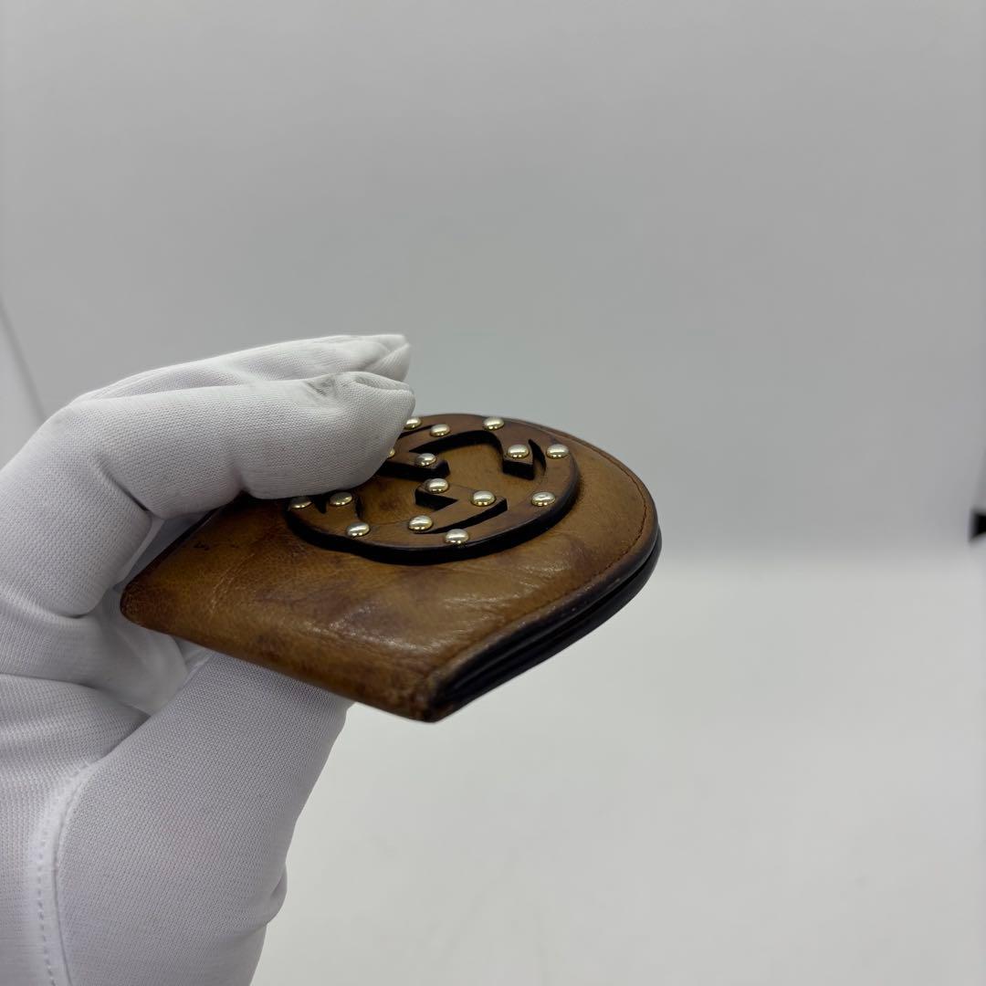 グッチGUCCI ヴィンテージ ケース　オールレザー インターロッキング