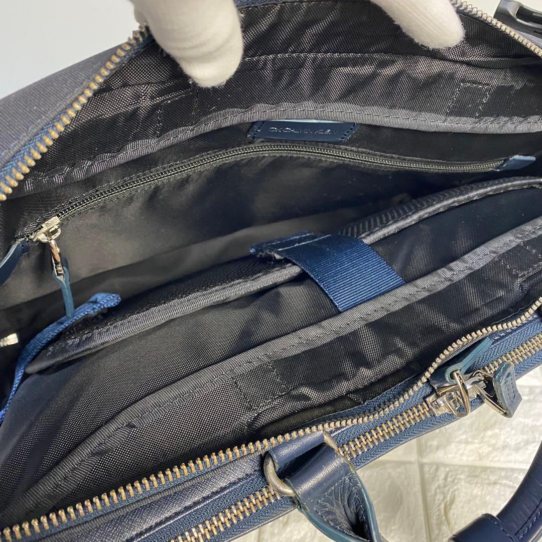 シーケーカルバンクライン　ビジネスバッグ　3WAY ネイビー　レザー　ロゴ