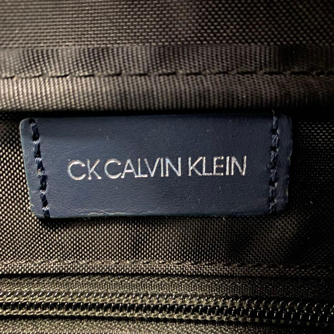 シーケーカルバンクライン　ビジネスバッグ　3WAY ネイビー　レザー　ロゴ