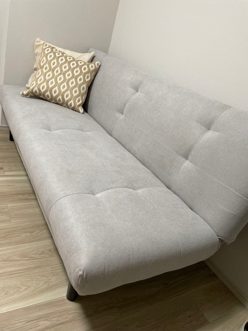 【未使用品】グレー ファブリックソファ