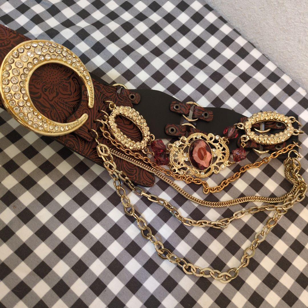 d.i.a ゴールド装飾レザーベルト