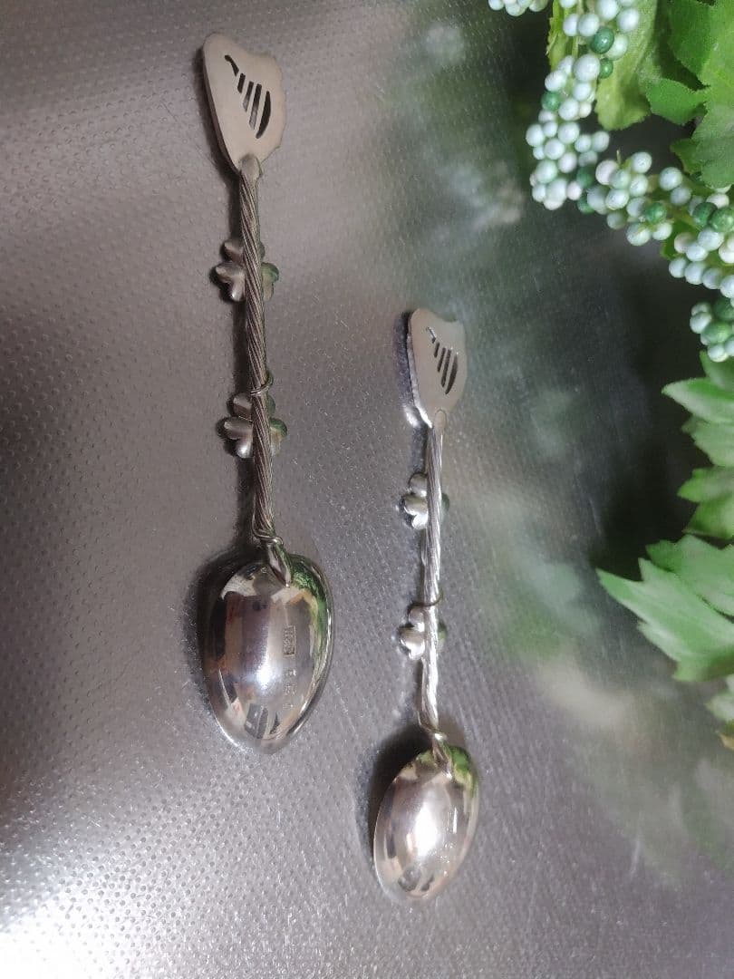 英国　純銀　スプーン2本セット