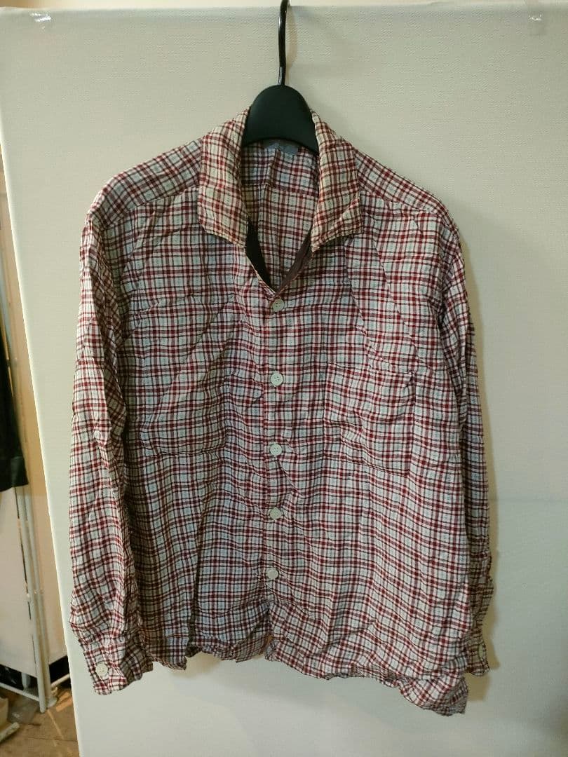 J*O様 コム・デ・ギャルソン 赤と白のチェック柄 長袖ネルシャツ