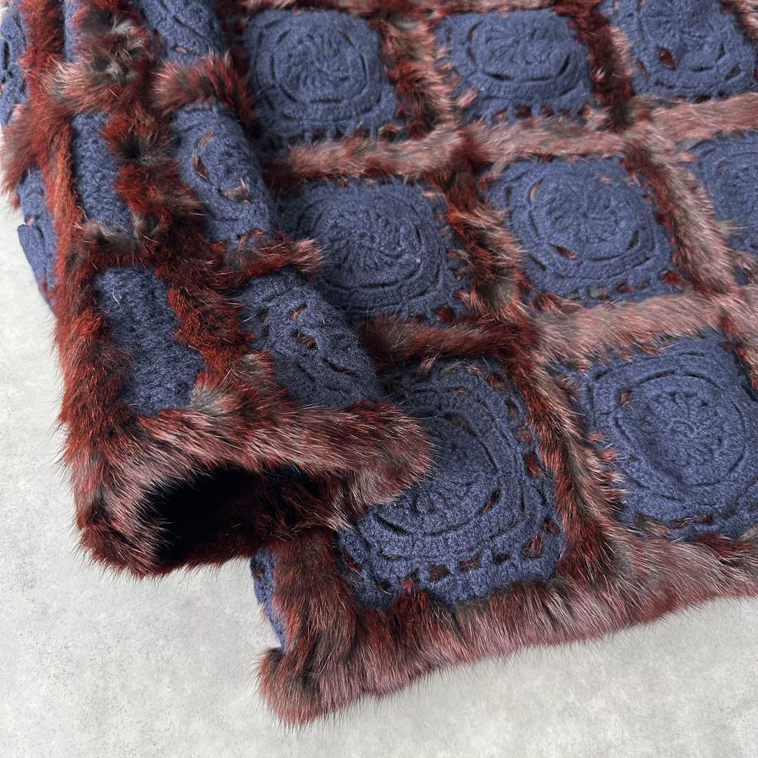 超希少✨FENDI カシミア100% 刺繍　手編み 紋様 セーター ニット