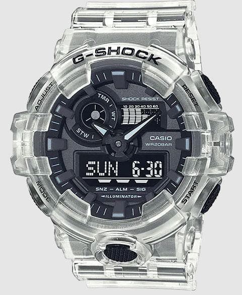 Gショック透明クリアスケルトン腕時計GA-700SKE-7AメンズG-SHOCK