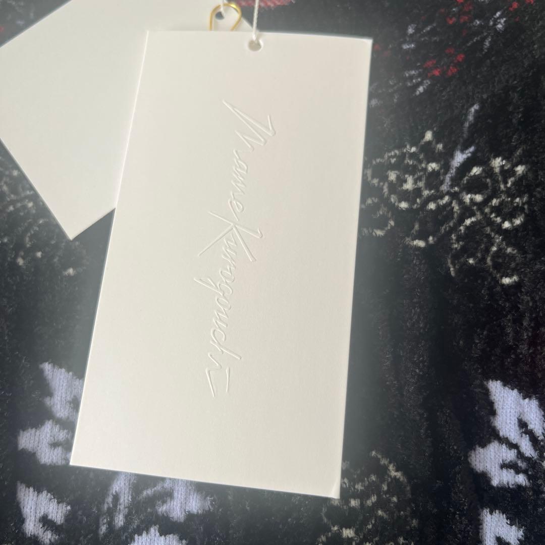 マメクロゴウチ　フローラルモチーフニット　ブラック　1 mame