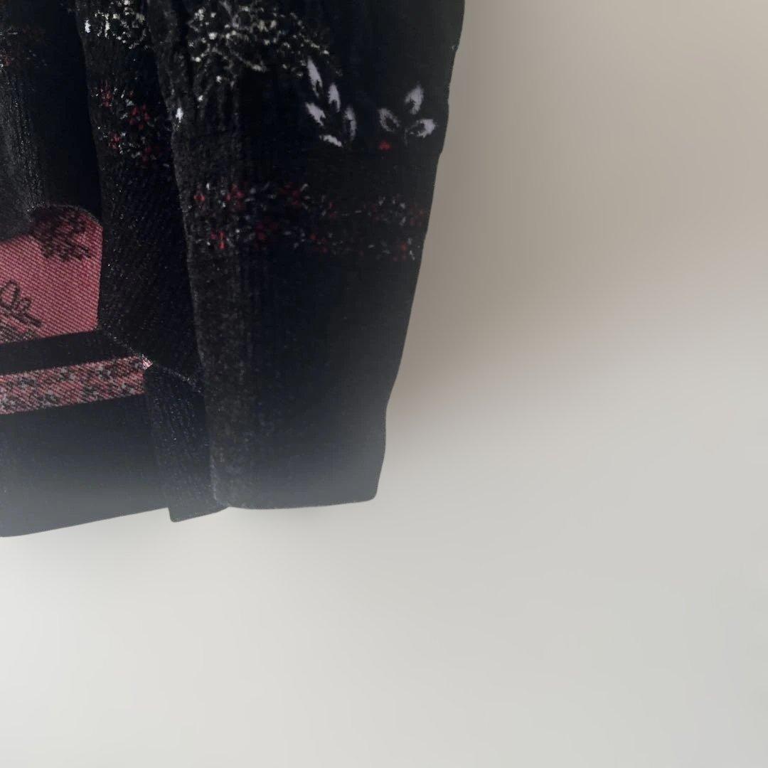 マメクロゴウチ　フローラルモチーフニット　ブラック　1 mame