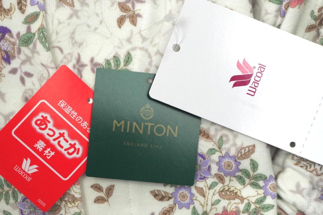 【新品】ワコール/ミントンMINTON　秋冬物ふっくらニット総柄パジャマ（M)