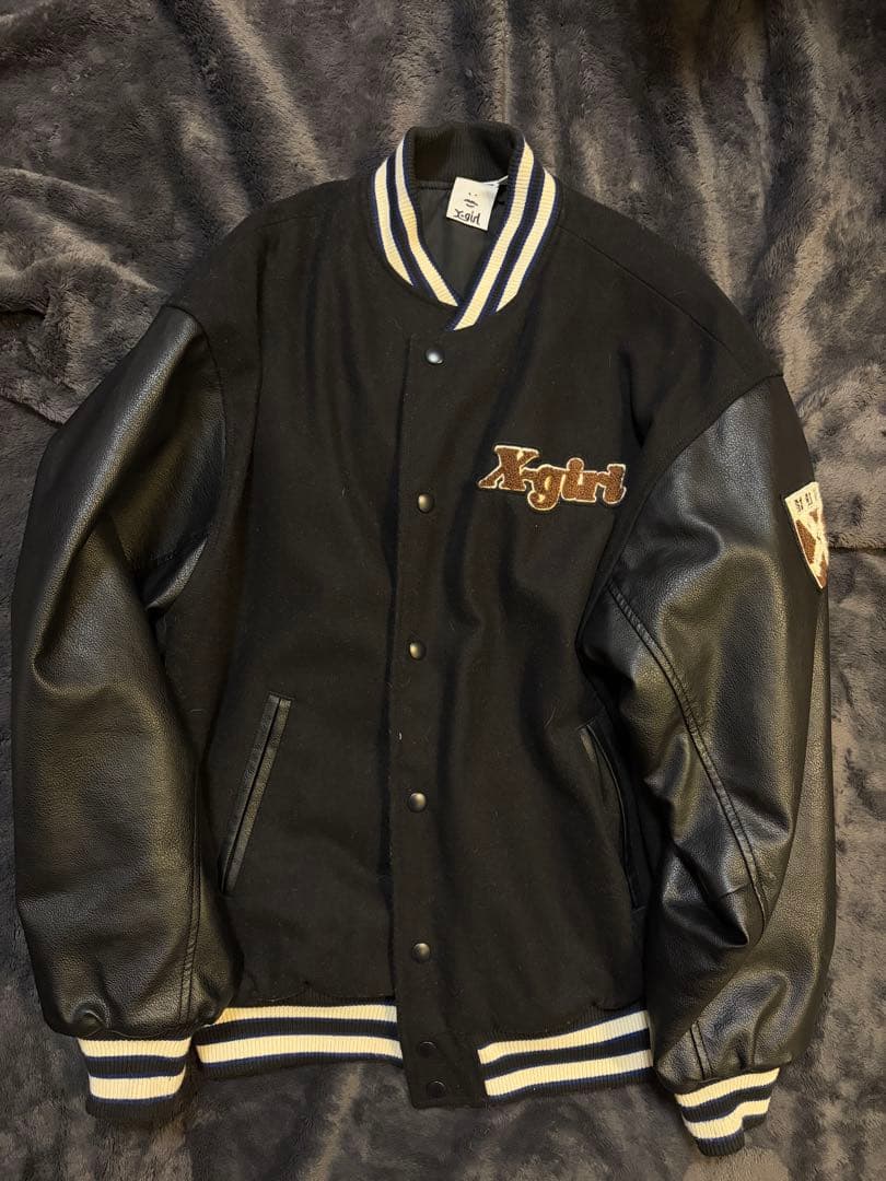 Xgirl スタジャンレザージャケットブラック
