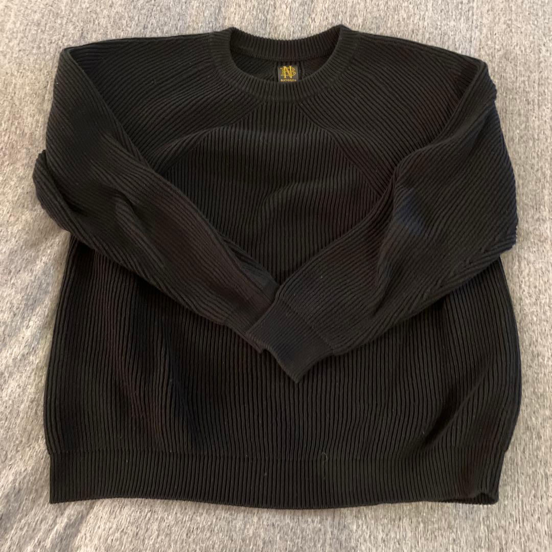 朝*龍様 BATONER 日本製綿100%ブラックセーター