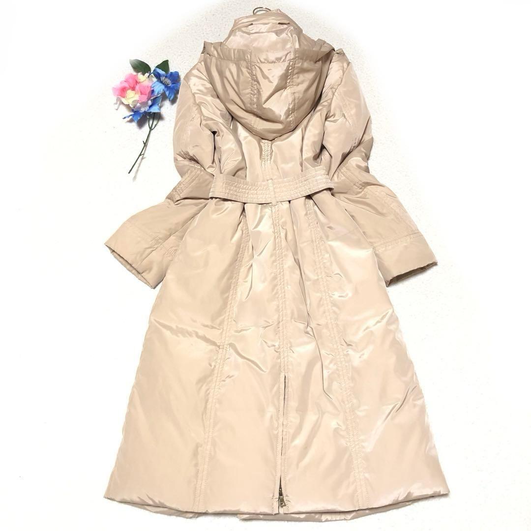 極美品　イブルース　ダウンコート　ベルテッドコート　ロング丈　ベージュ　42