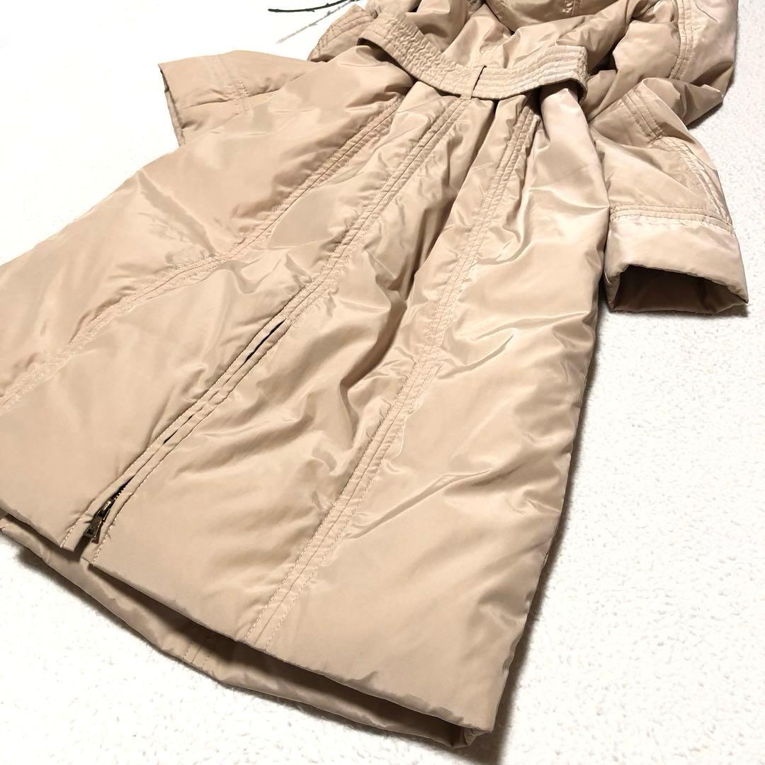 極美品　イブルース　ダウンコート　ベルテッドコート　ロング丈　ベージュ　42
