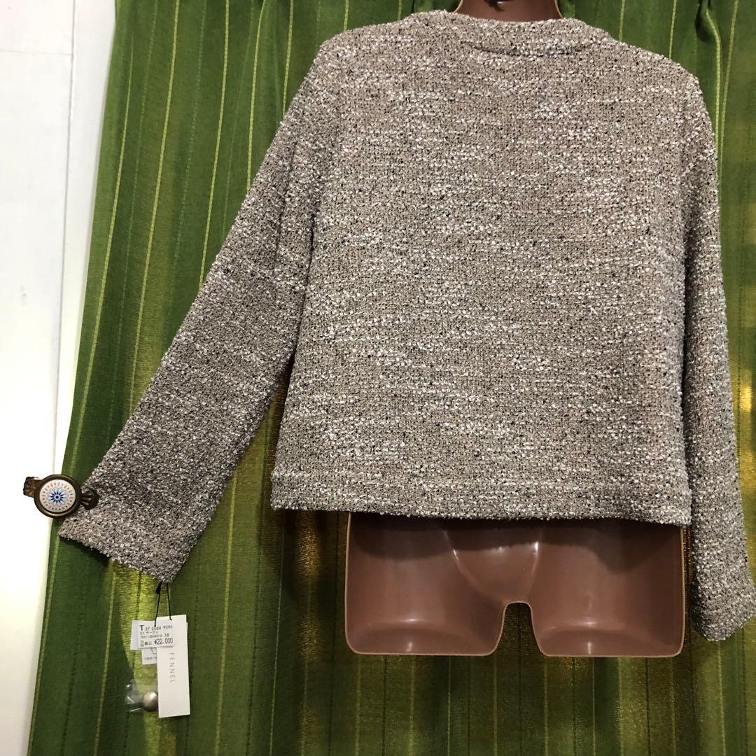 新品・未使用FENNELグレー ツイード ジャケット ショート丈