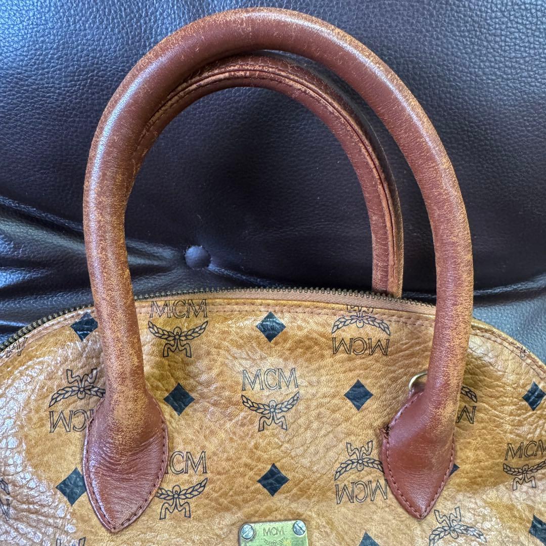 MCM ブラウンレザーボストンバッグ