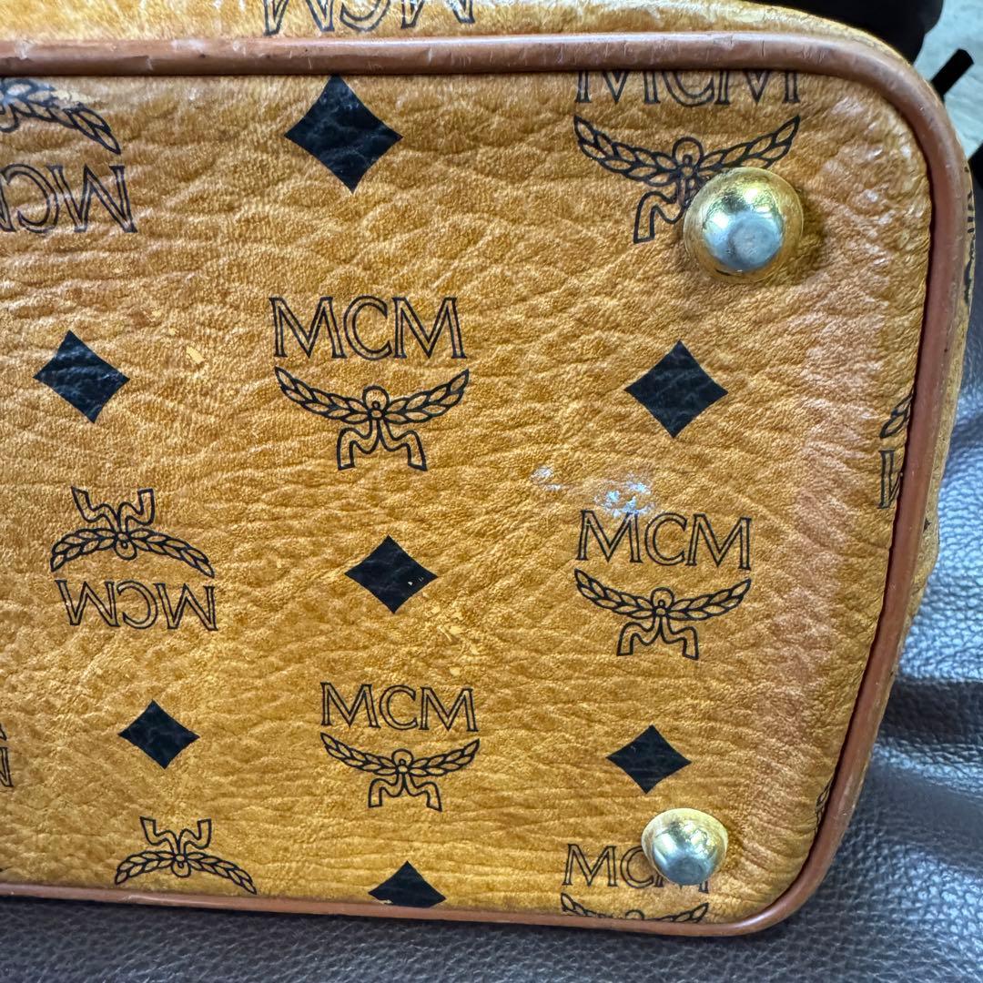 MCM ブラウンレザーボストンバッグ