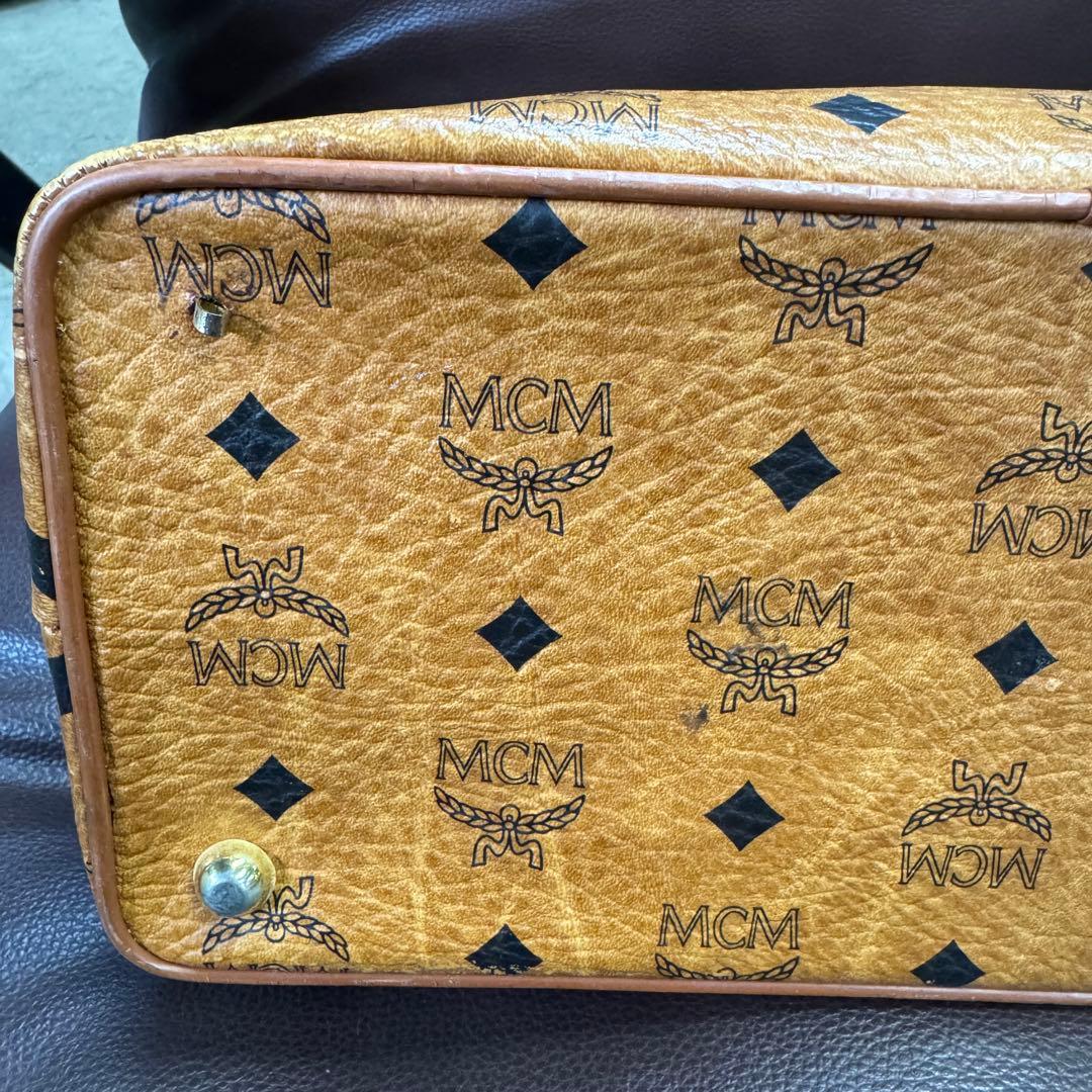 MCM ブラウンレザーボストンバッグ