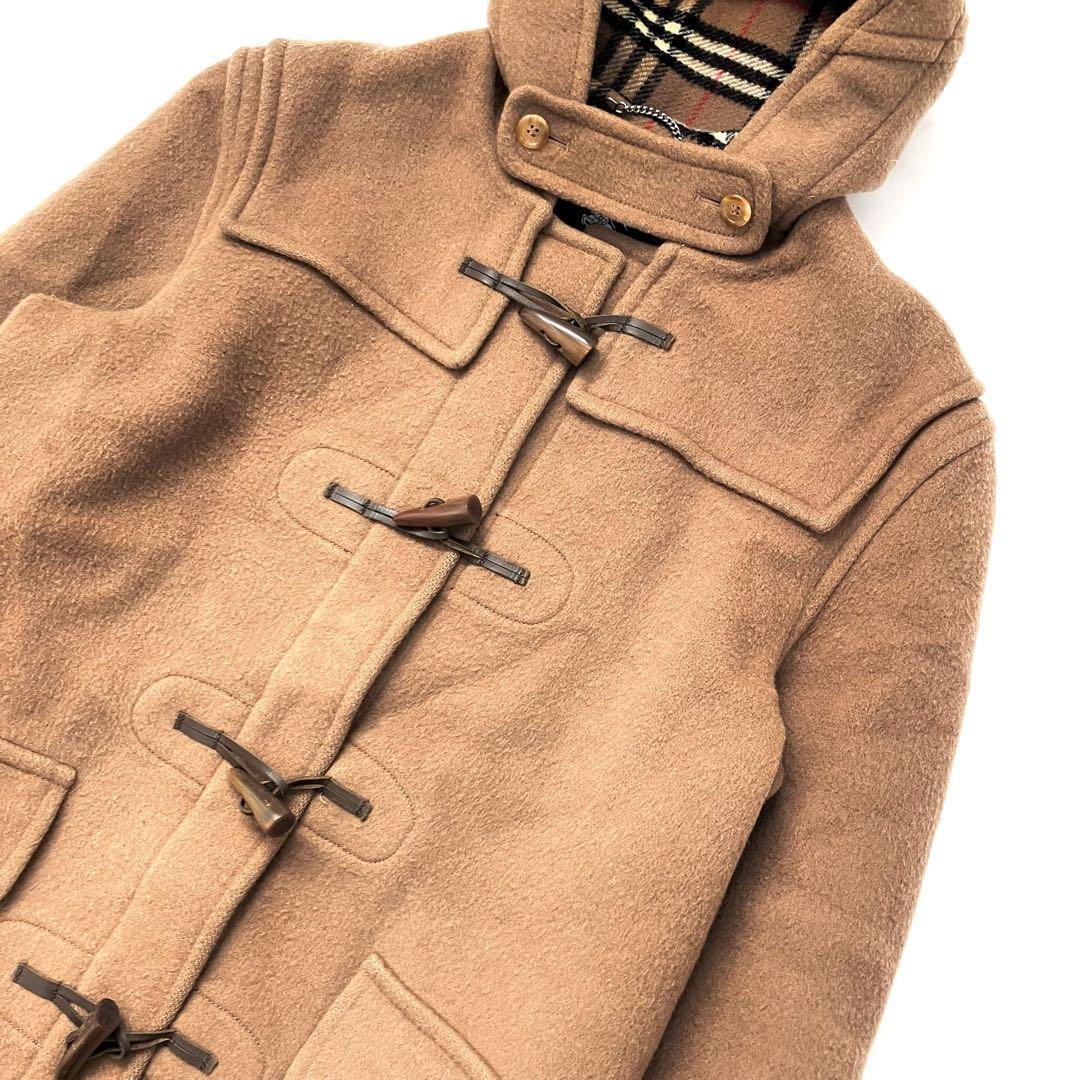 バーバリー 英国製 ダッフルコート キャメル 100%ウール ノバチェック裏地