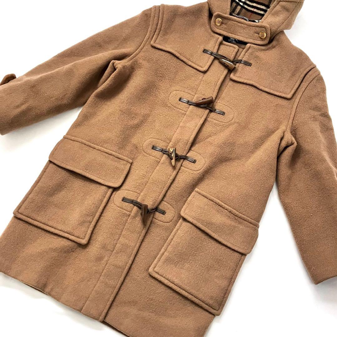 バーバリー 英国製 ダッフルコート キャメル 100%ウール ノバチェック裏地