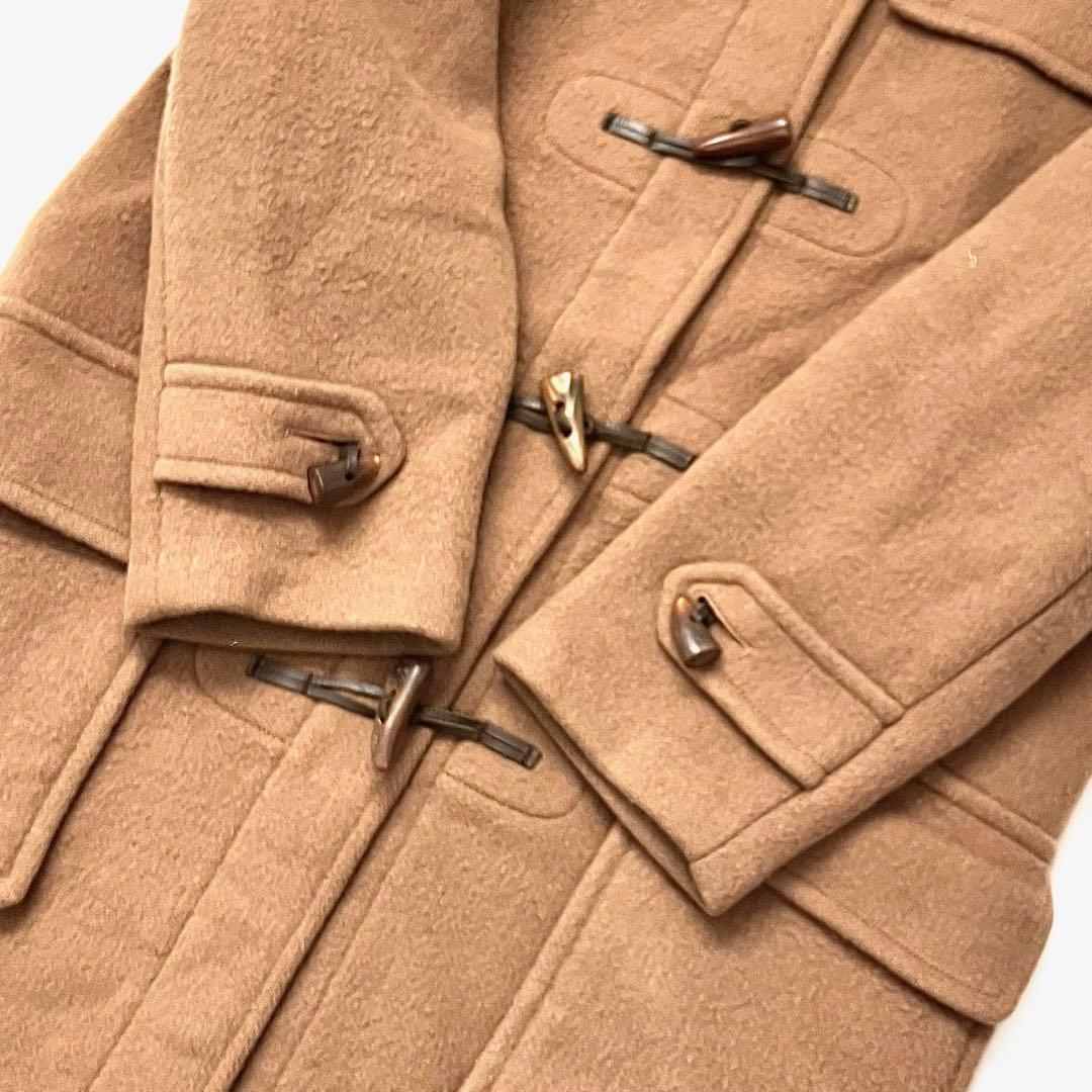 バーバリー 英国製 ダッフルコート キャメル 100%ウール ノバチェック裏地