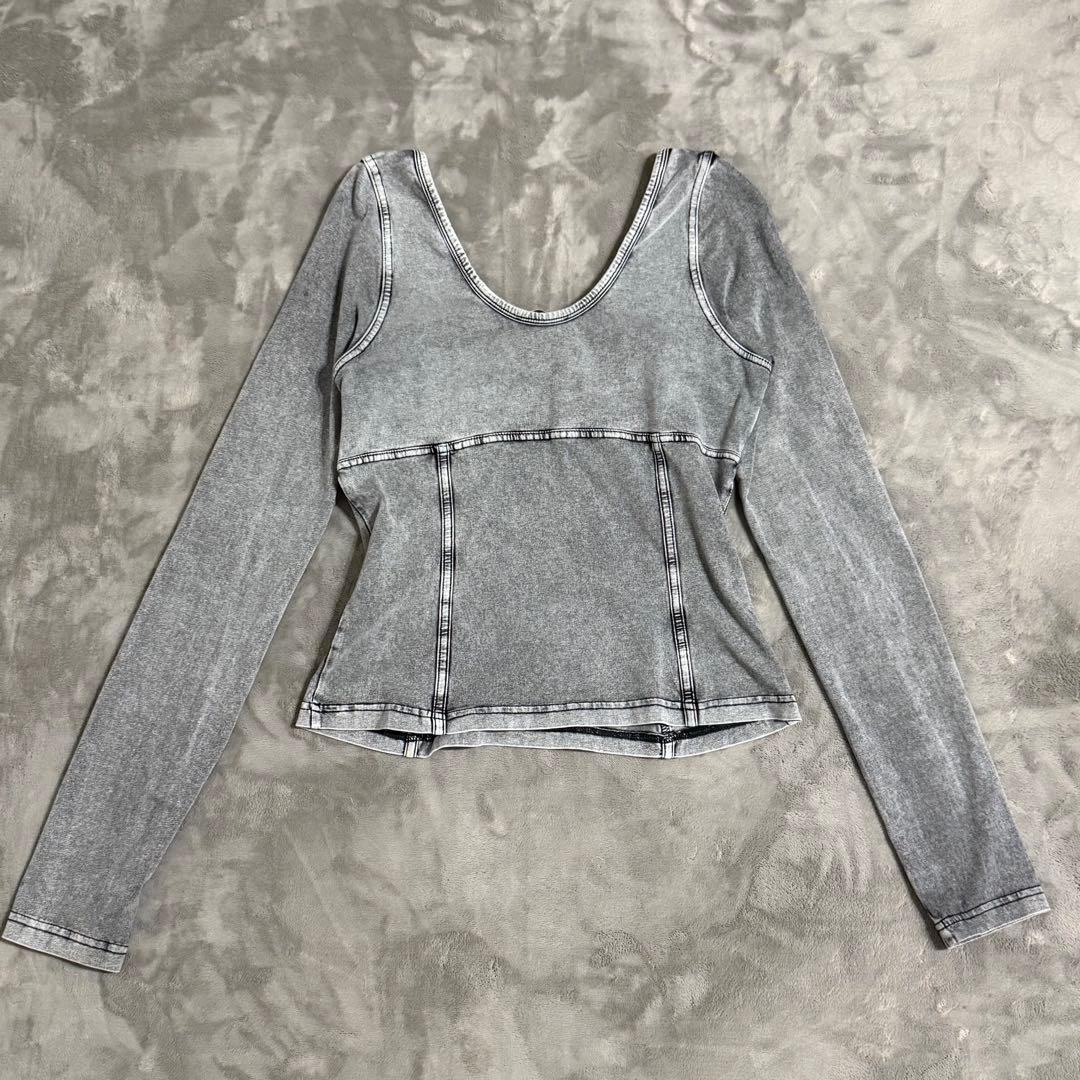 diesel t-elin デニム トップス ウィメンズ プルオーバー グレー