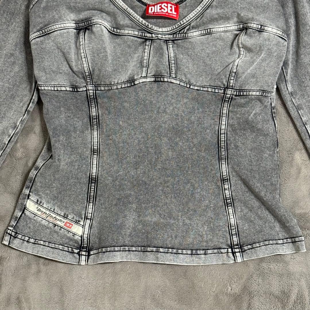 diesel t-elin デニム トップス ウィメンズ プルオーバー グレー