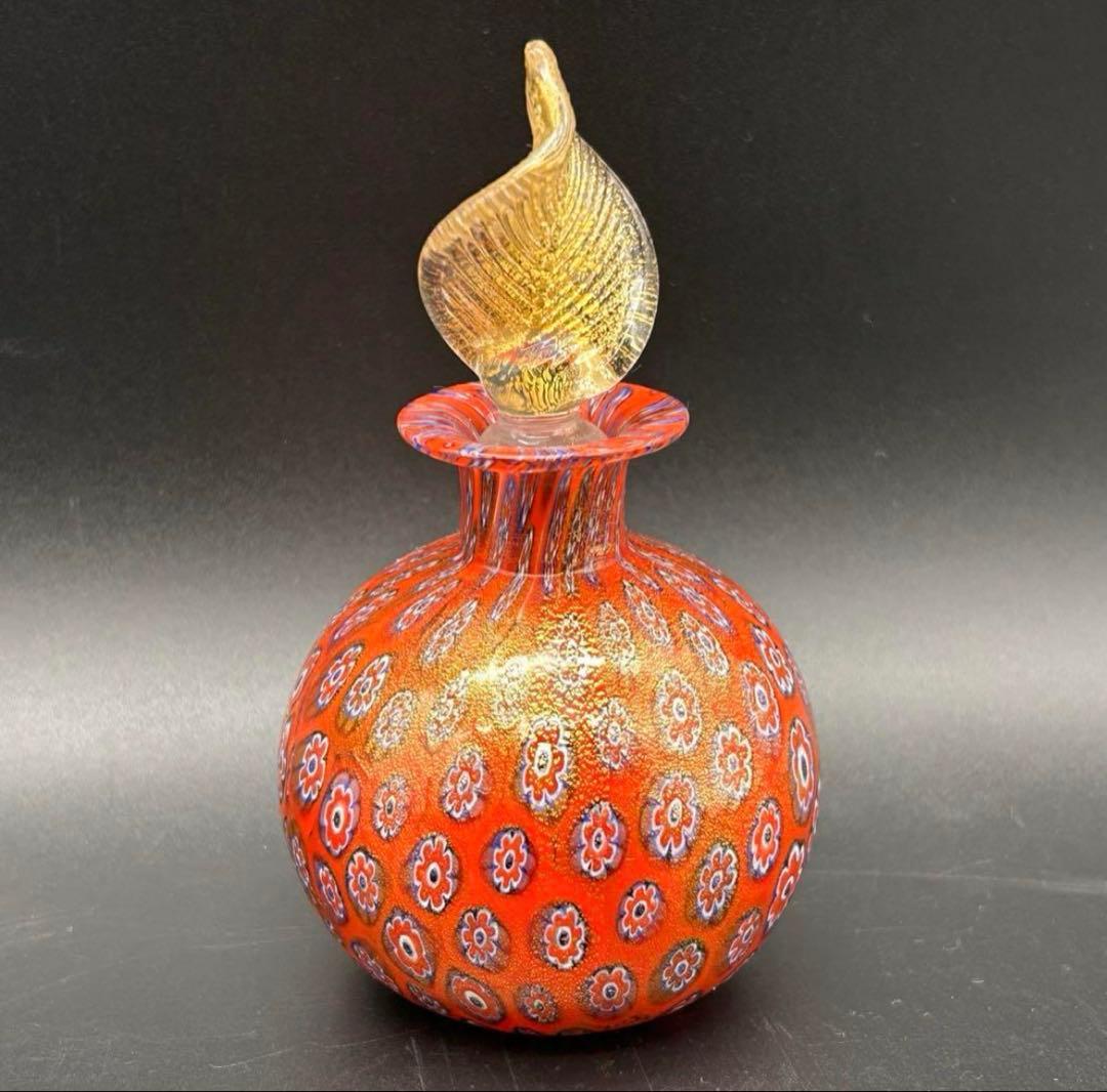 なっち　ムラーノ ヴェネチアングラス　香水瓶　ミルフィオリ　置物